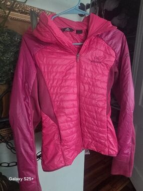 Eider Valdez Designer Bright Pink Quilted Hooded Jacket Snow/ski/snowboard